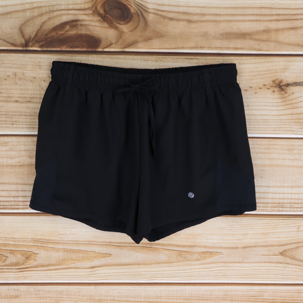 Bally Activewear Shorts Womens Size M Black Polyester Blend Stretch Waist